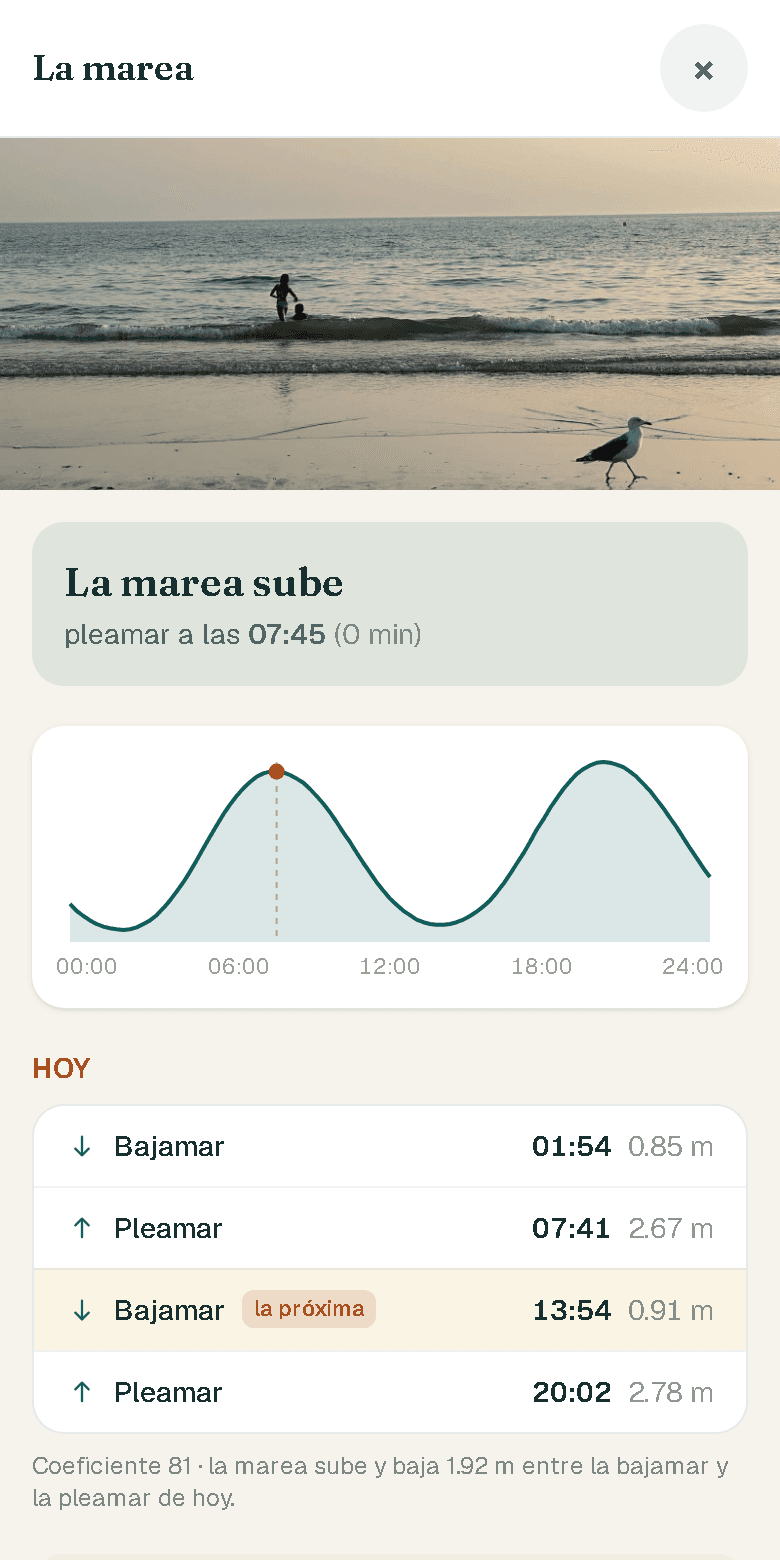 Un ejemplo de información local adaptada al destino